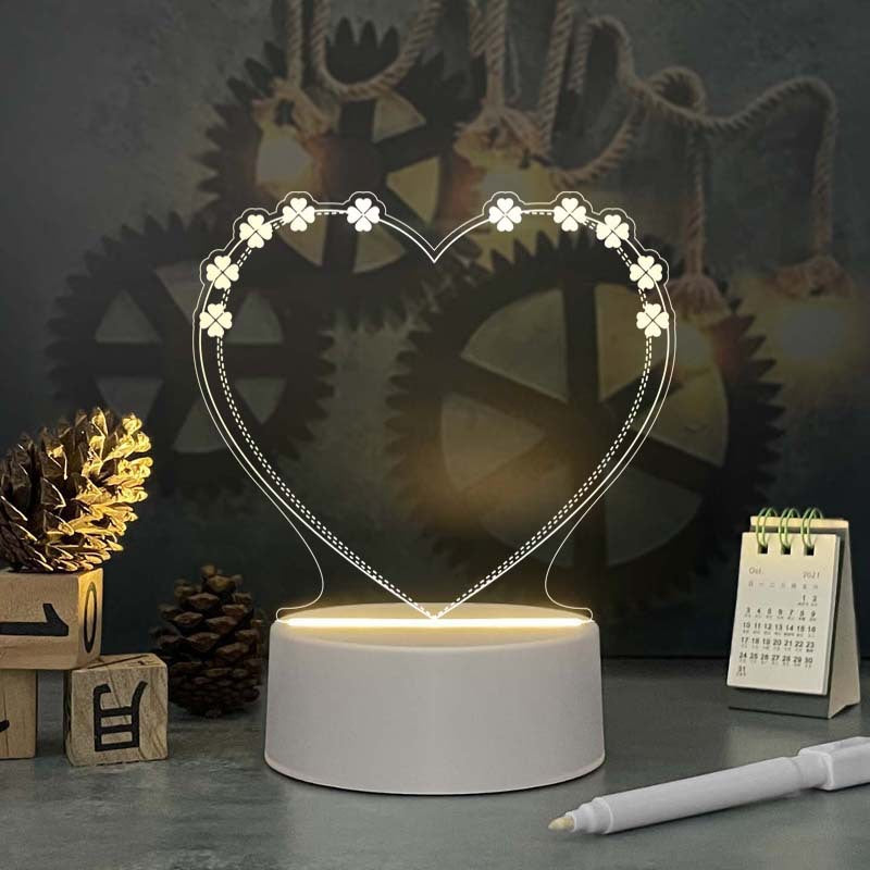Acrylic Calendar Memo Board with LED Night Light